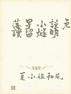 落星小说免费阅读留燧明