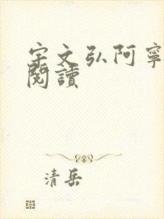 宇文弘阿宁全文阅读