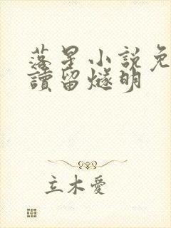 落星小说免费阅读留燧明