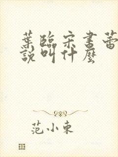 叶临宋书蕾的小说叫什么