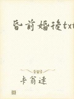 昏前婚后txt