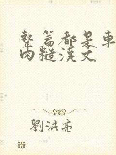 整篇都是车的多肉糙汉文