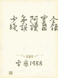 少年阿宾全文在线说读目录