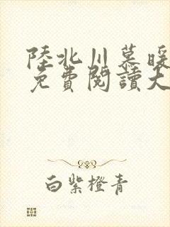 陆北川慕暖全文免费阅读大结局