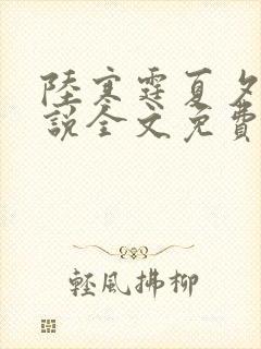 陆寒霆夏夕绾小说全文免费阅读落秋