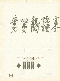 唐心龙锦言小说免费阅读全文