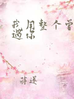 我用整个曾经爱过你