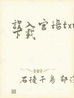 误入官场txt下载