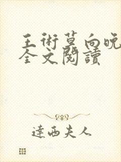 王术莫向晚小说全文阅读