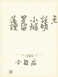 落星小说免费阅读留燧明