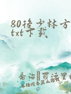 80后少林方丈txt下载