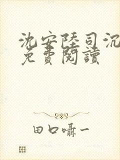 沈安陆司沉小说免费阅读