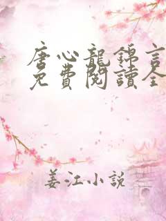 唐心龙锦言小说免费阅读全文