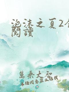 泡沫之夏2全文阅读