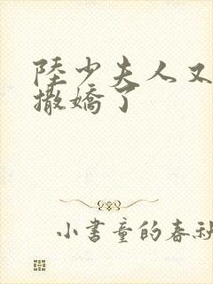 陆少夫人又双叒撒娇了