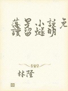 落星小说免费阅读留燧明