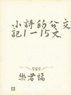 小诗的公交车日记1一15文