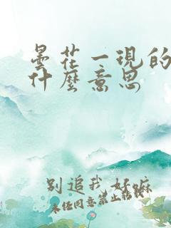 昙花一现的现是什么意思