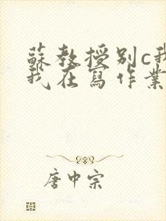 苏教授别c我了我在写作业视频