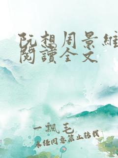 阮想周景维免费阅读全文