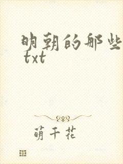明朝的那些事儿 txt