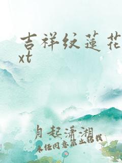 吉祥纹莲花楼txt