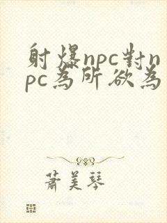 射爆npc对npc为所欲为的世界