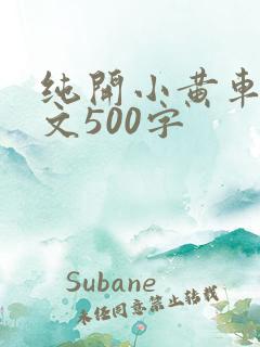 纯开小黄车小短文500字