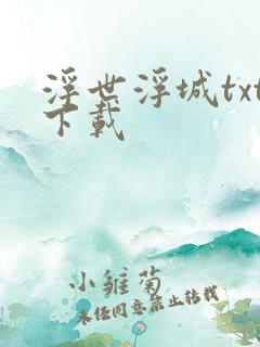 浮世浮城txt下载