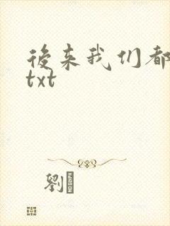 后来我们都哭了txt