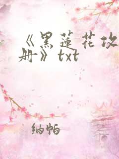 《黑莲花攻略手册》txt