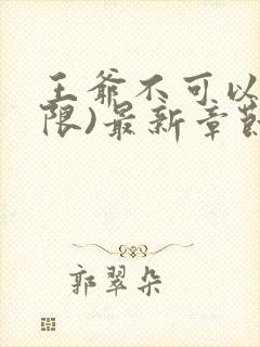 王爷不可以!(限)最新章节