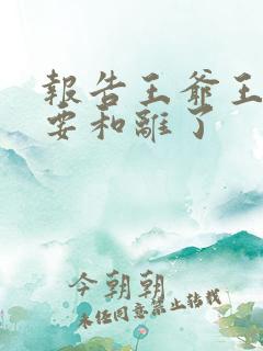 报告王爷王妃又要和离了