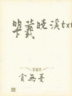 明若晓溪txt下载