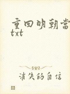 重回明朝当皇帝txt