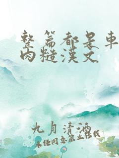 整篇都是车的多肉糙汉文