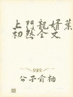 上门龙婿叶辰萧初然全文