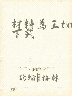 材料为王txt下载
