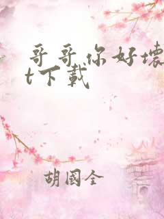 哥哥你好坏txt下载