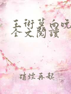 王术莫向晚小说全文阅读