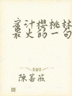 蜜汁樱桃林妙妙最火的一句