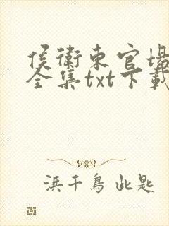 侯卫东官场笔记全集txt下载