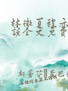 林微夏程亦风小说全文免费