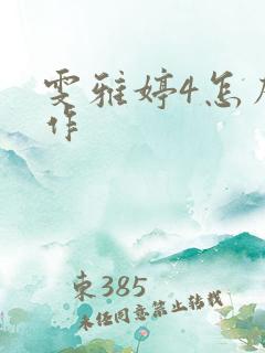 雯雅婷4怎么操作