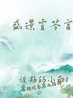 盛璟霄芩言小说