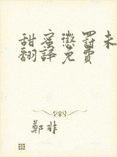 甜蜜惩罚未增删翻译免费