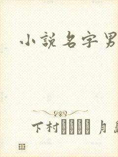 小说名字男生