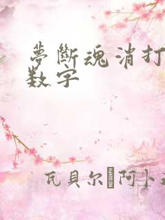 梦断魂消打三个数字