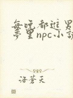 每晚都进男神的梦里npc小说