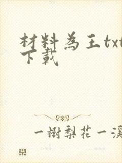 材料为王txt下载